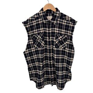 FOG Fear of God Flannel Shirt Collection Two Mens Large Black White Plaid Cotton